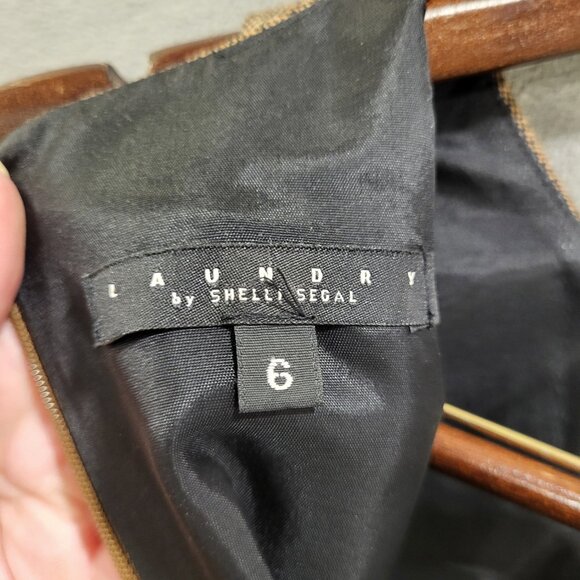 Laundry By Shelli Segal Brown and Black Midi Dress - Picture 3 of 5